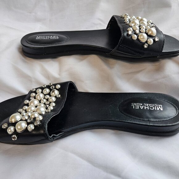 Michael Kors Pearl Embellished Sandals in Black - Picture 3 of 7